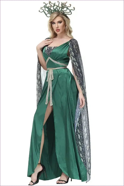Medusa Costume with Snakeskin Cape - Mythic Confidence - Halloween • just in • Party • Theme Parties - Lingerie Hut
