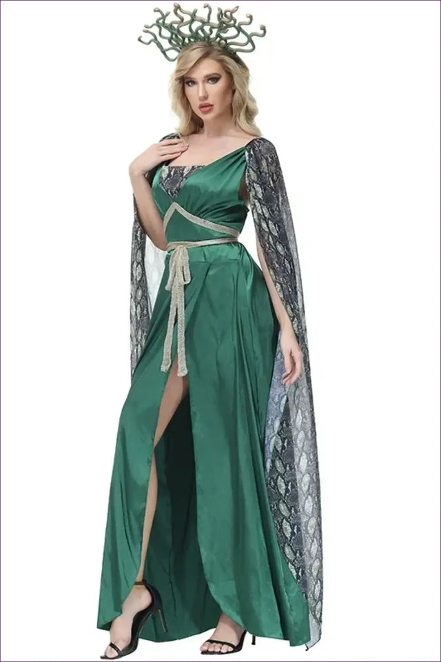 Medusa Costume with Snakeskin Cape - Mythic Confidence