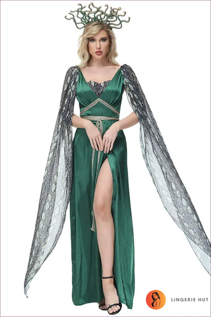 Medusa Costume with Snakeskin Cape - Mythic Confidence - Halloween • just in • Party • Theme Parties - Lingerie Hut