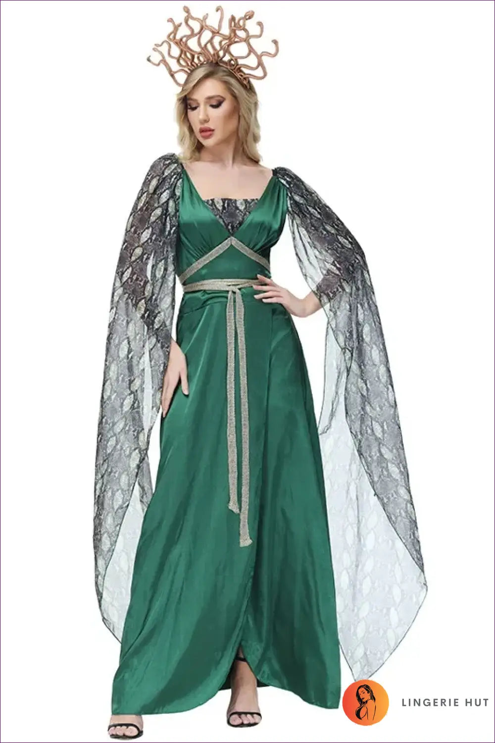 Medusa Costume with Snakeskin Cape - Mythic Confidence - Halloween • just in • Party • Theme Parties - Lingerie Hut