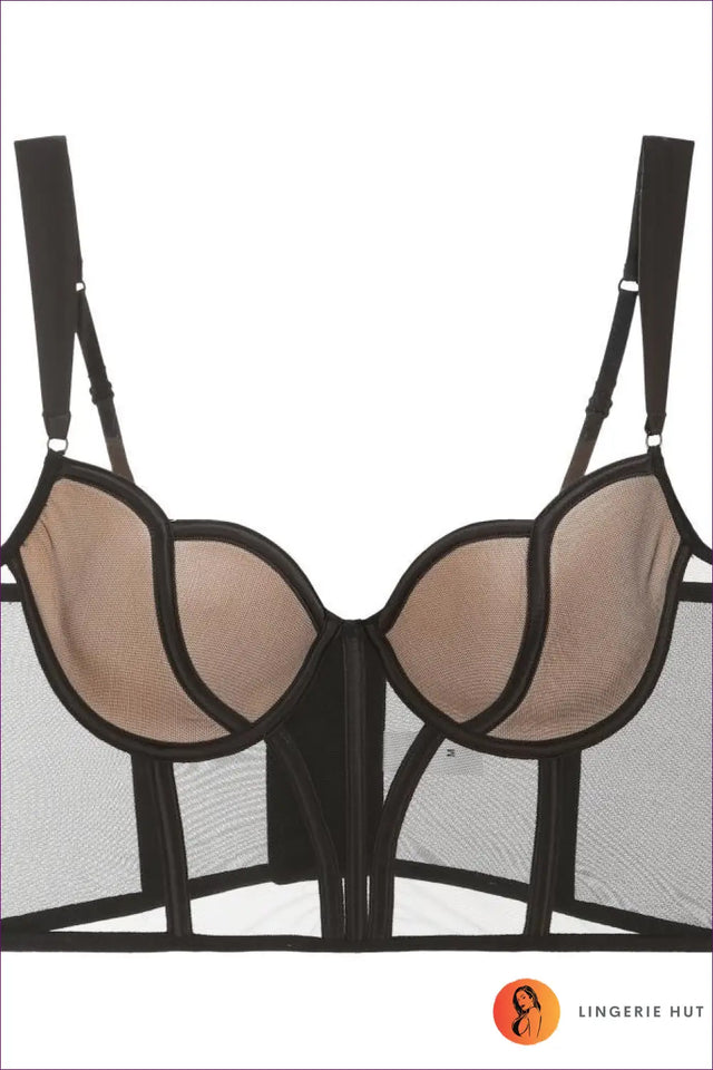 Mesh Corset Bra and Hipster Set with Longline Boning - Bridal Chic