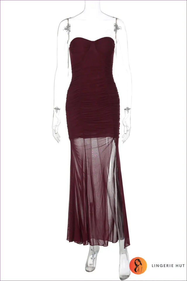 Mesh Maxi Dress with Side Split - Summer Evenings Sorted