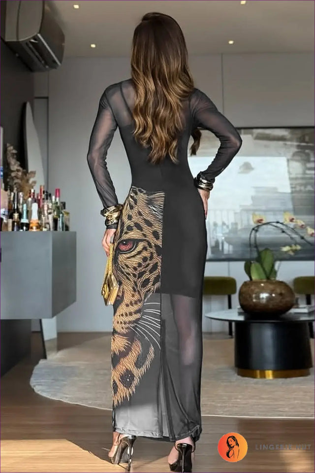Mesh Overlay Maxi Dress - The One They'll Ask About