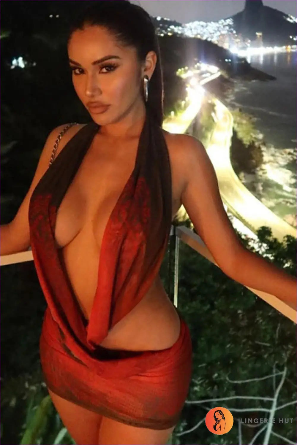 Mesh Panel Halter Mini Dress - not your Basic Night out - Dresses - Lingerie Hut - Backless • Bodycon • Cutout • Date