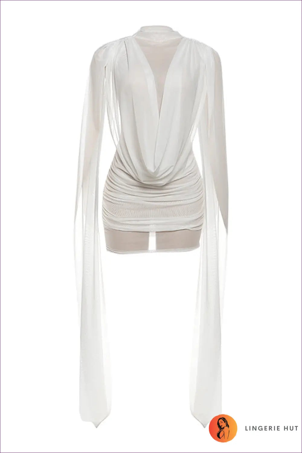 Mesh Ribbon Mini Dress - the Night out Edit - s / White - Dresses - Autumn • Clubwear • Glamour • Header-fixed