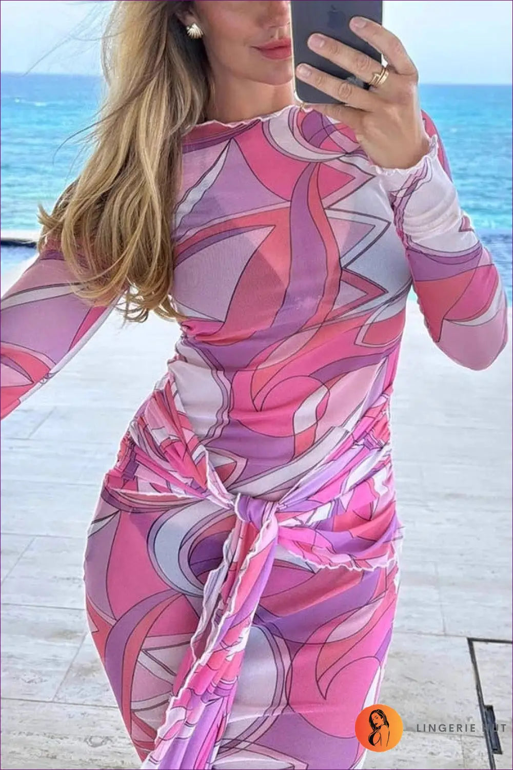 Mesh Ruched Maxi Dress - Understated Evening Glamour - Dresses - Lingerie Hut - All Season • Bodycon • Cutout • Evening