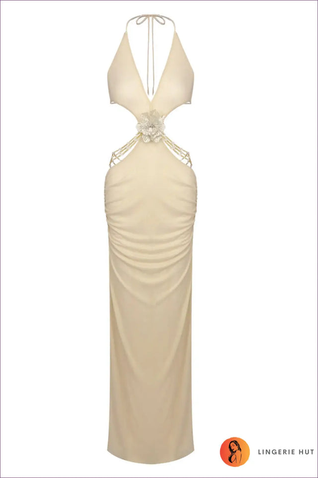 Metallic Cut-Out Maxi Dress - Not Your Basic Evening Dress