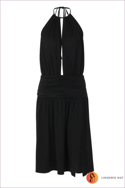 Midi Bodycon Dress with Halter Neck - Garden Party Ready - Dresses - Lingerie Hut - Backless • Cutout • Date Night