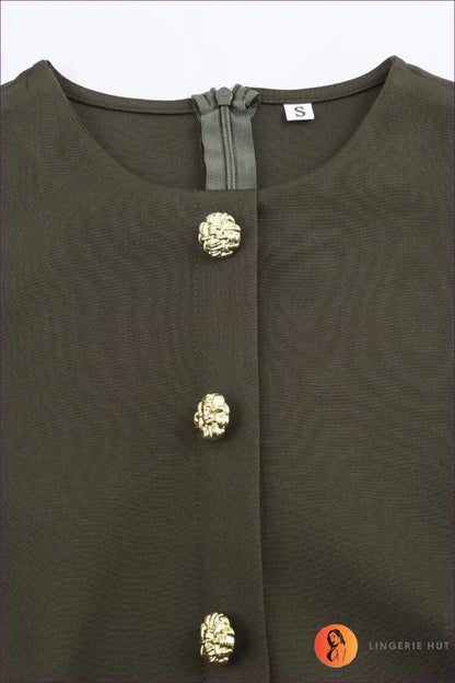 Midi A-line Dress with Belted Waist - Understated Glamour - Dresses - Belted • Button Front • Casual • Clothing
