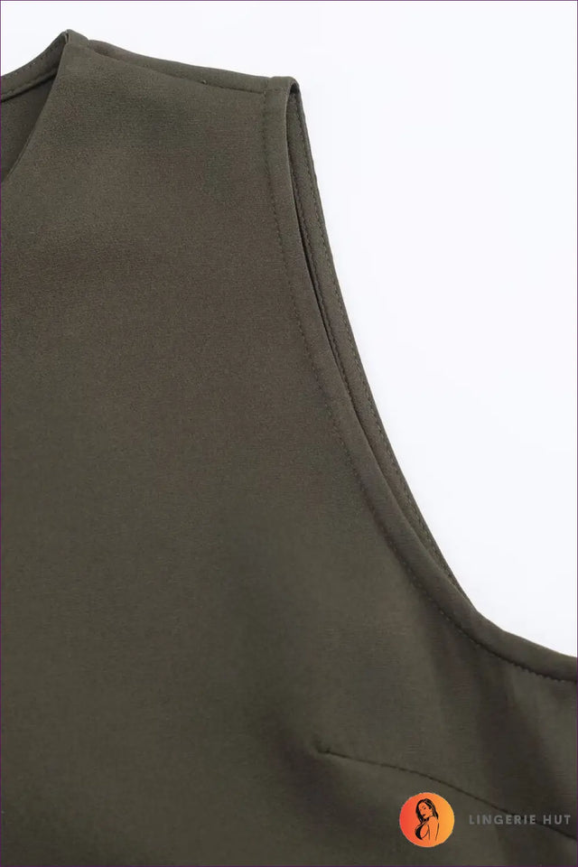 Midi A-Line Dress with Belted Waist - Understated Glamour