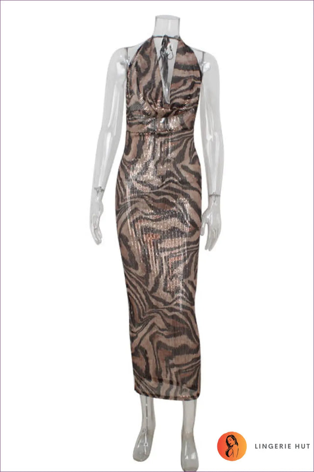 Midi Dress with Draped Neckline - After Hours Elegance