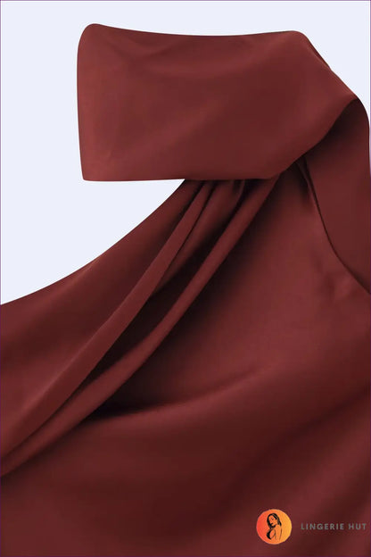 Midi Dress with Draped Scarf Detail - Artistic Elegance - Dresses - Asymmetric • Autumn • Evening Wear • Formal