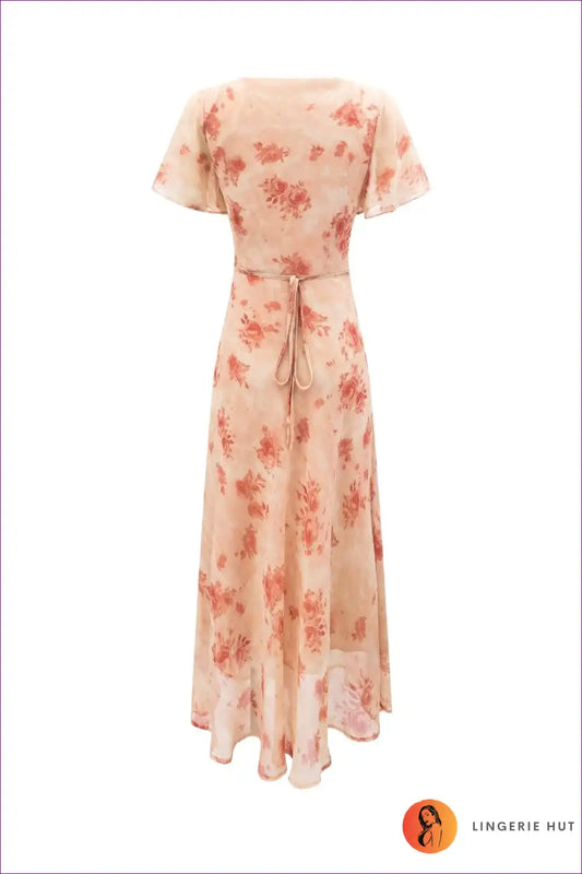 Midi Dress with Floral Print - Romantic Afternoon Tea for A-line, Dress, Everyday, Floral, Formal Wear