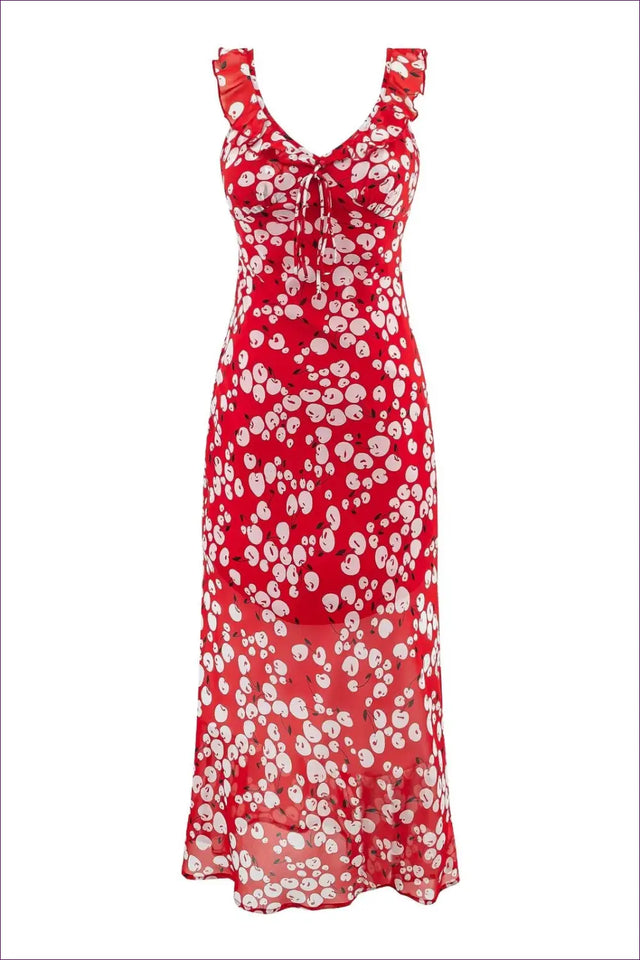 Midi Dress with Floral Print - Romantic Daytime Escape