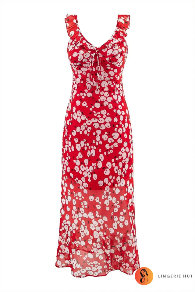Midi Dress with Floral Print - Romantic Daytime Escape