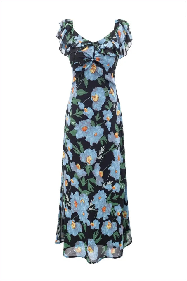 Midi Dress with Flutter Sleeves - Summer Soirée Ready