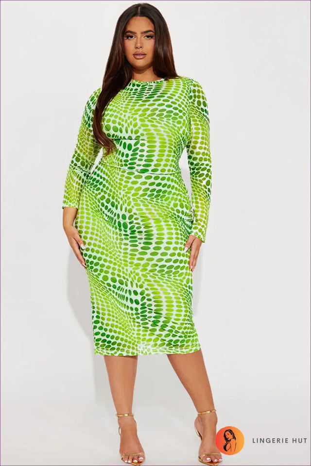 Optical Print Midi Dress - Not Your Basic Statement Piece