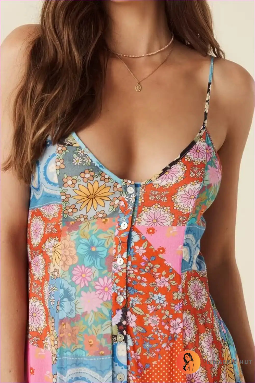 Midi Dress with Patchwork Print - Vintage Collector for A-line, Boho, Casual, Dress, Everyday