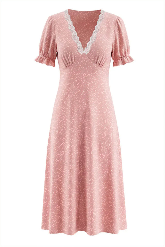 Midi A-Line Dress with Puff Sleeves - Quiet Confidence