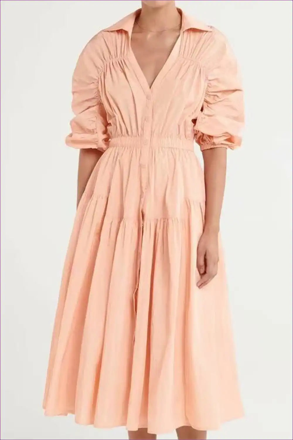 Midi Dress with Ruched Detail - Effortless Grace for All Season, Bodycon, Casual, Dress, Evening Wear