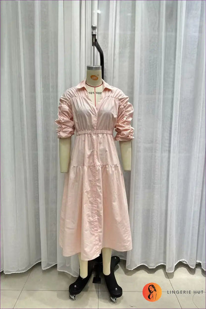 Midi Dress with Ruched Detail - Effortless Grace for All Season, Bodycon, Casual, Dress, Evening Wear