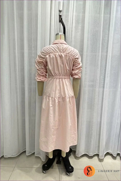 Midi Dress with Ruched Detail - Effortless Grace for All Season, Bodycon, Casual, Dress, Evening Wear