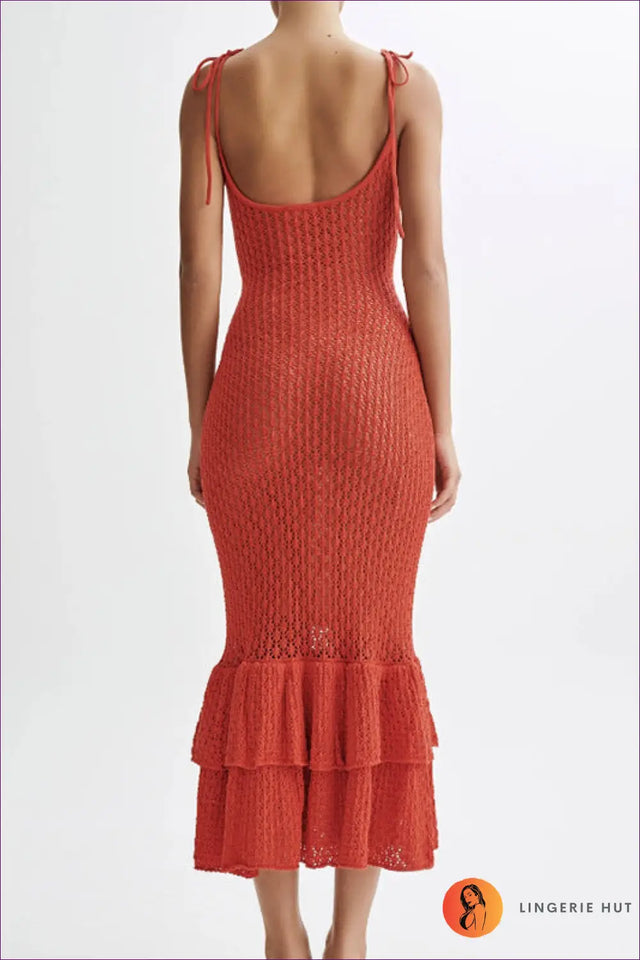 Midi Dress with Ruffle Details - Sunset Romance