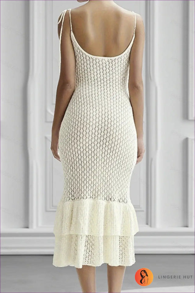 Midi Dress with Ruffle Details - Sunset Romance