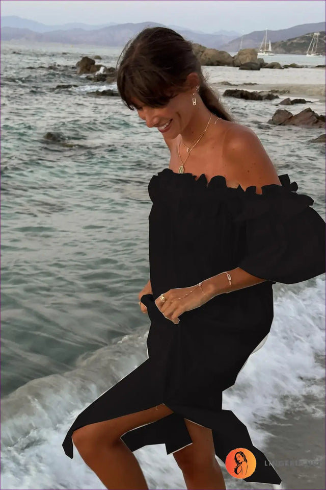 Asymmetric Midi Dress with High-Low Hem - Effortless Elegance
