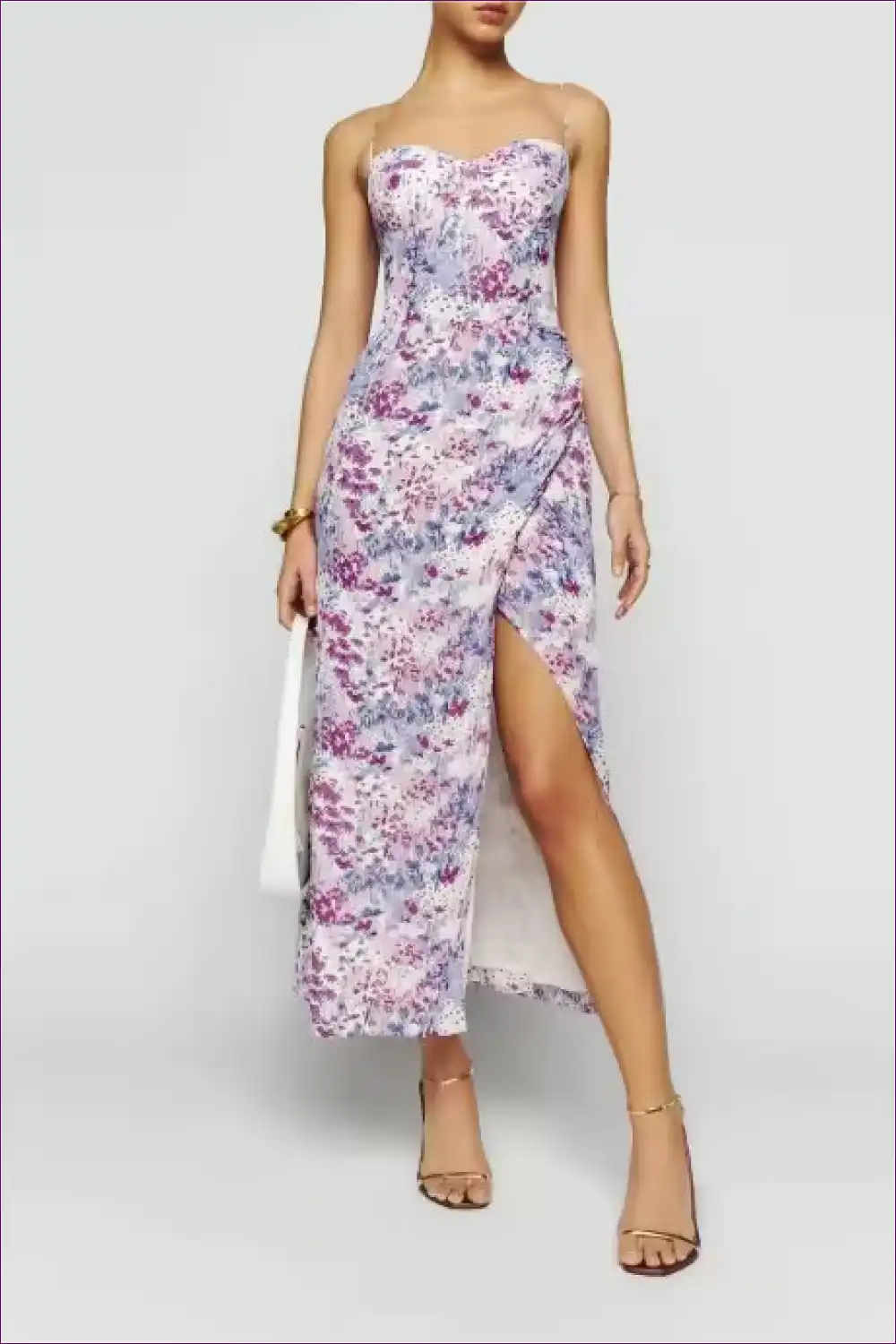Midi Dress with Side Split - Evening Confidence for All Season, Cutout, Date Night, Dress, Evening Wear