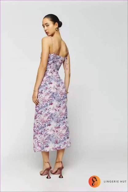 Midi Dress with Side Split - Evening Confidence for All Season, Cutout, Date Night, Dress, Evening Wear