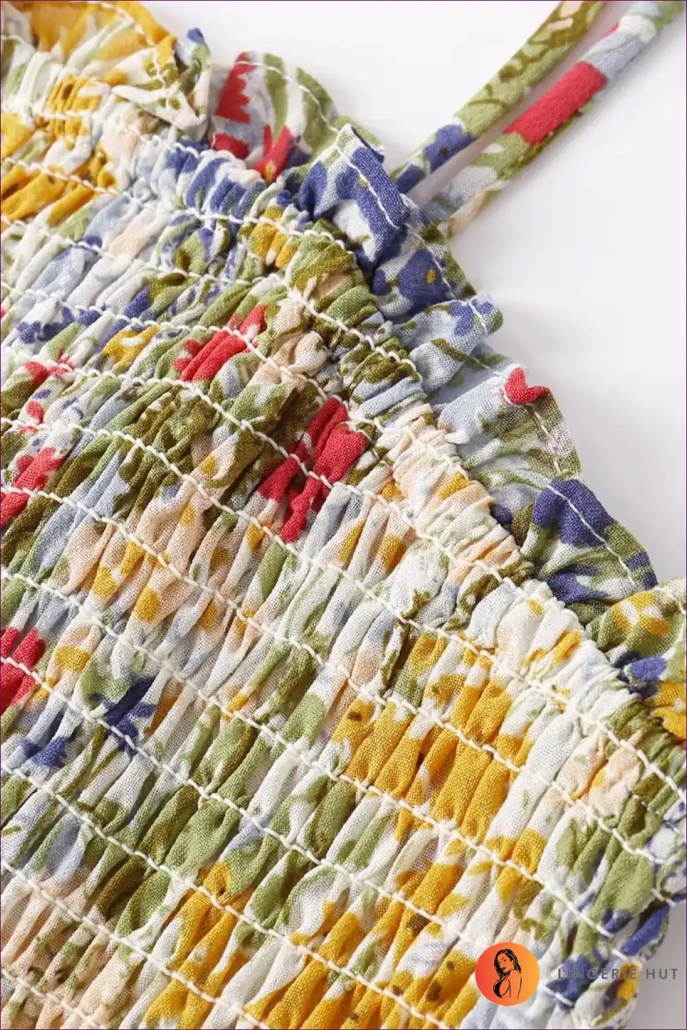 Midi Dress with Smocked Bodice - Bohemian Elegance