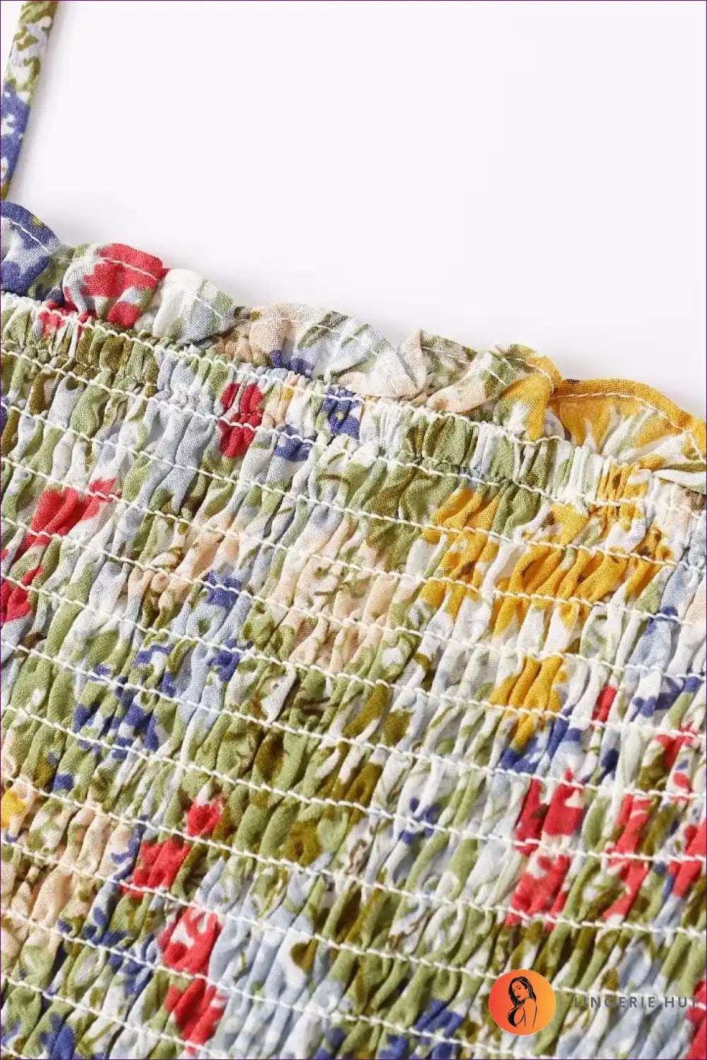 Midi Dress with Smocked Bodice - Bohemian Elegance