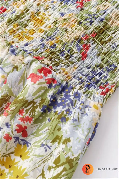 Midi Dress with Smocked Bodice - Bohemian Elegance