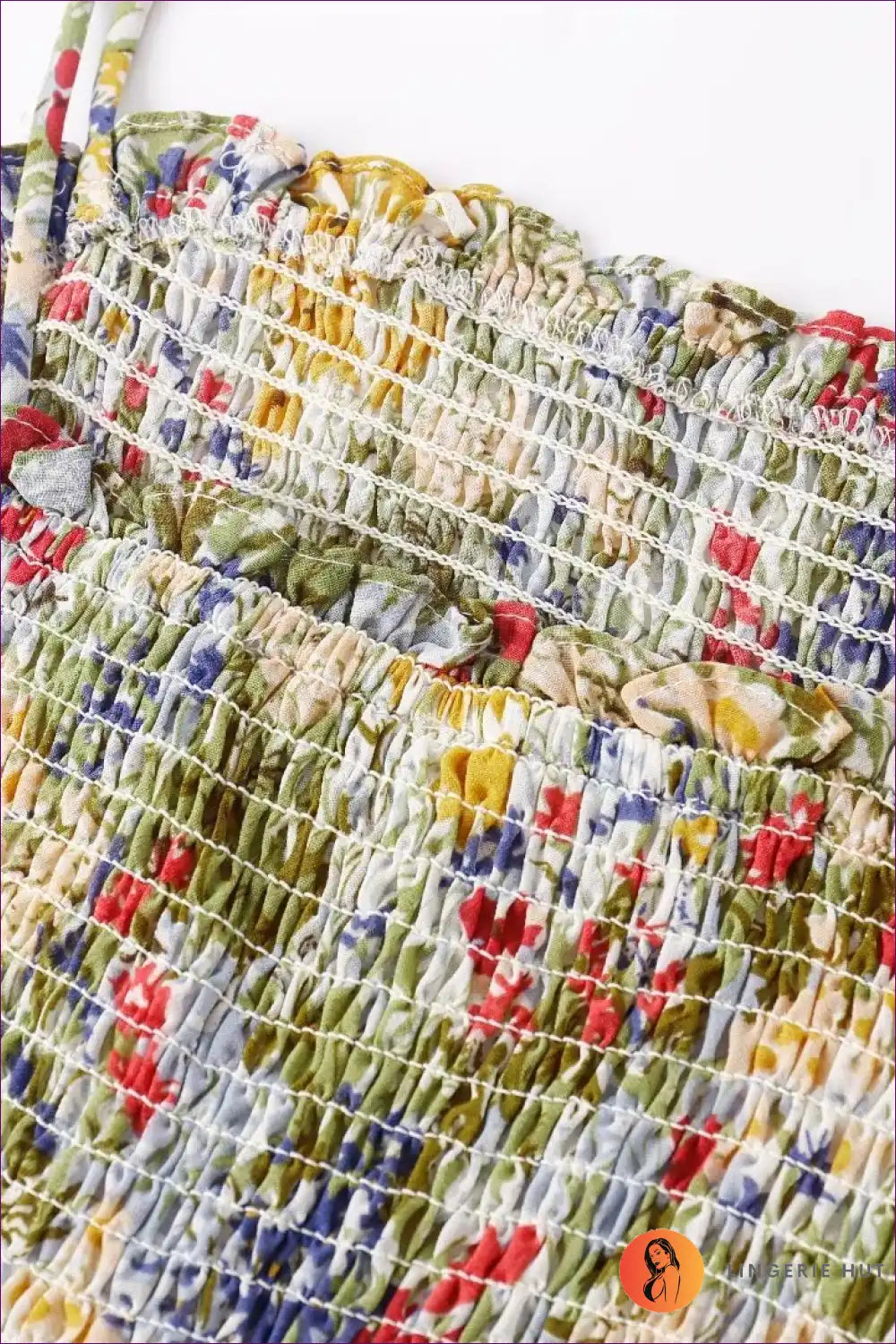 Midi Dress with Smocked Bodice - Bohemian Elegance