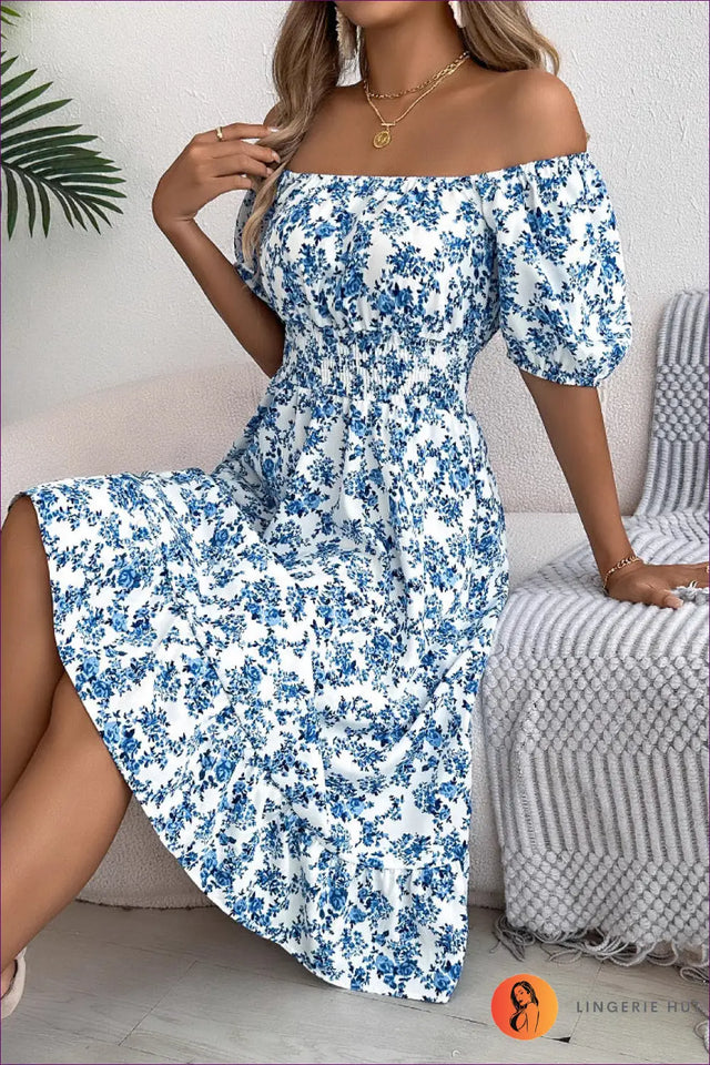 Smocked Waist Midi Dress - Effortless Daytime Elegance