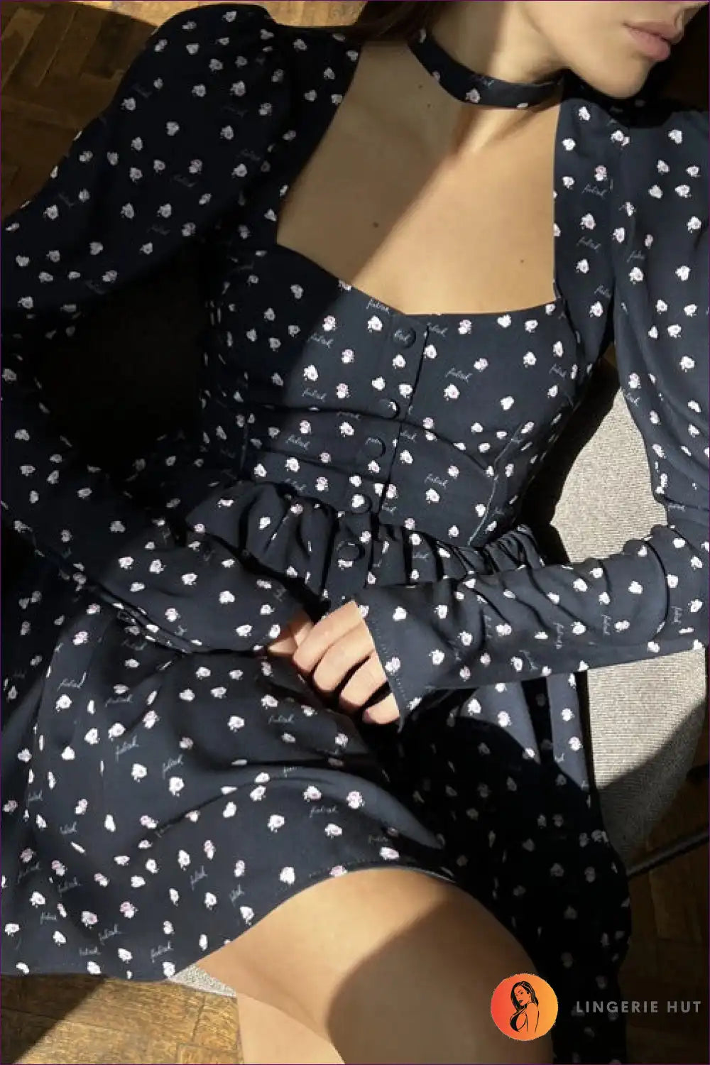 Midi Dress with Square Neckline - Vintage Sophistication for A-line, All Season, Autumn, Casual,