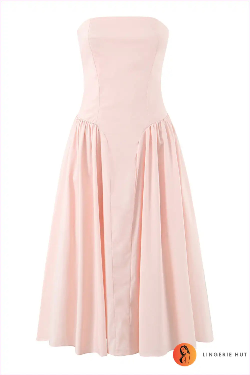 Midi Dress with Strapless Bodice - Garden Party Grace