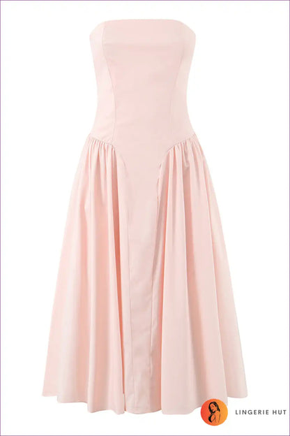 Midi Dress with Strapless Bodice - Garden Party Grace