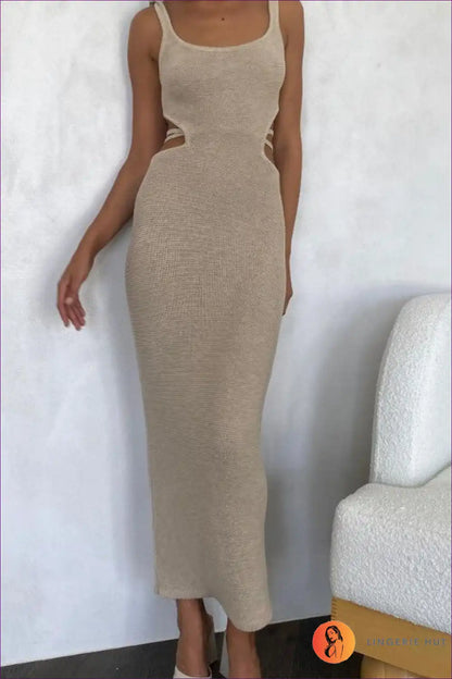 Midi Dress with Stripe Details - Coastal Chic