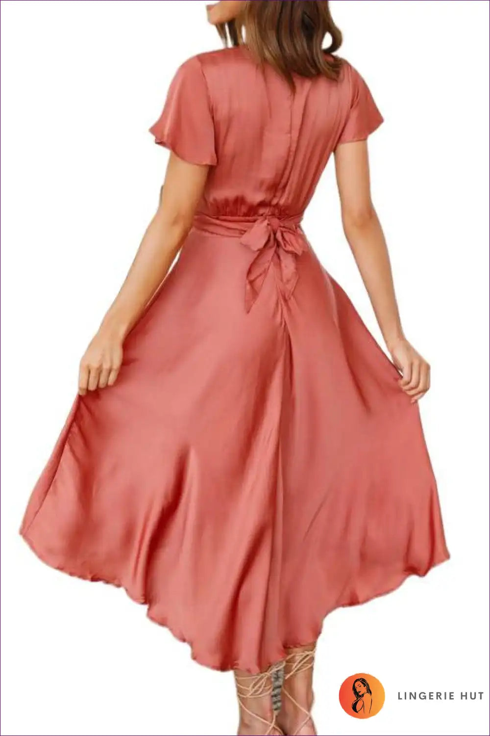 Midi Dress with Twisted Front Detail - Sophisticated Edge for A-line, All Season, Casual, Cutout, Date Night