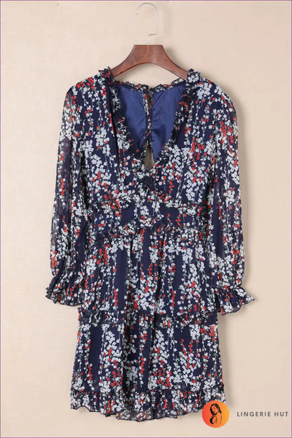 Mini Boho A-line Dress with Ruffles - Garden Party Ready - s / Multi-1 - Dresses - Lingerie Hut - Animal • Autumn