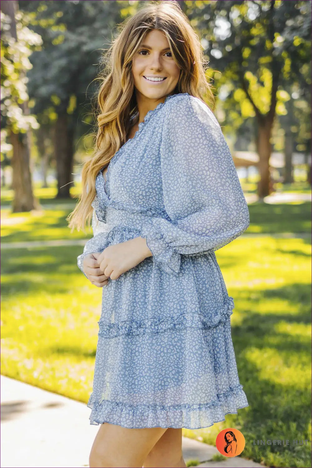 Mini Boho A-line Dress with Ruffles - Garden Party Ready - Dresses - Lingerie Hut - Animal • Autumn • Backless