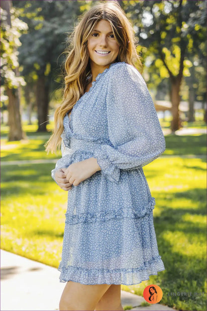 Mini Boho A-line Dress with Ruffles - Garden Party Ready - Dresses - Lingerie Hut - Animal • Autumn • Backless