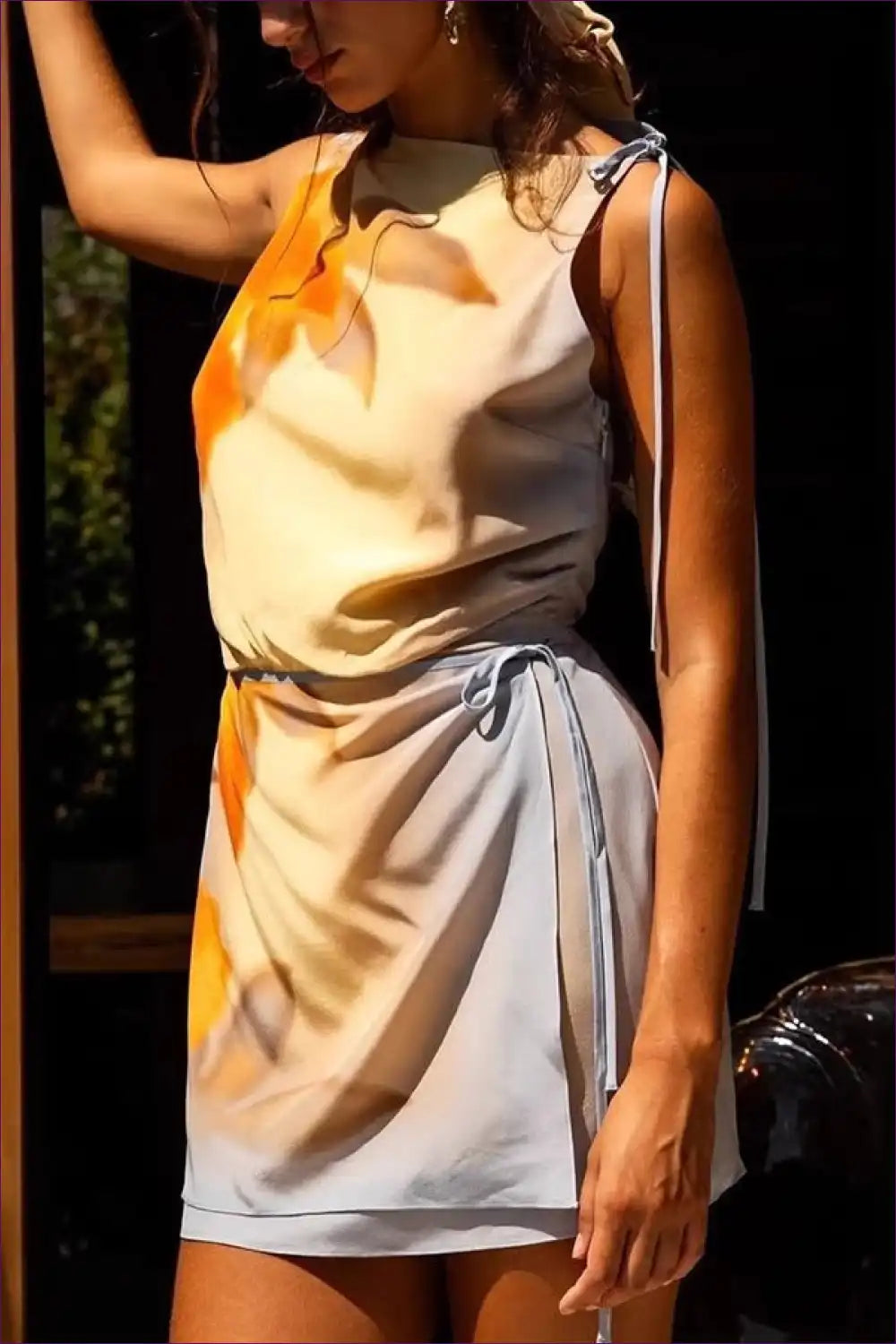 Mini Dress with Asymmetric Cutouts - Sunset Confidence for Backless, Bodycon, Clubwear, Cutout,