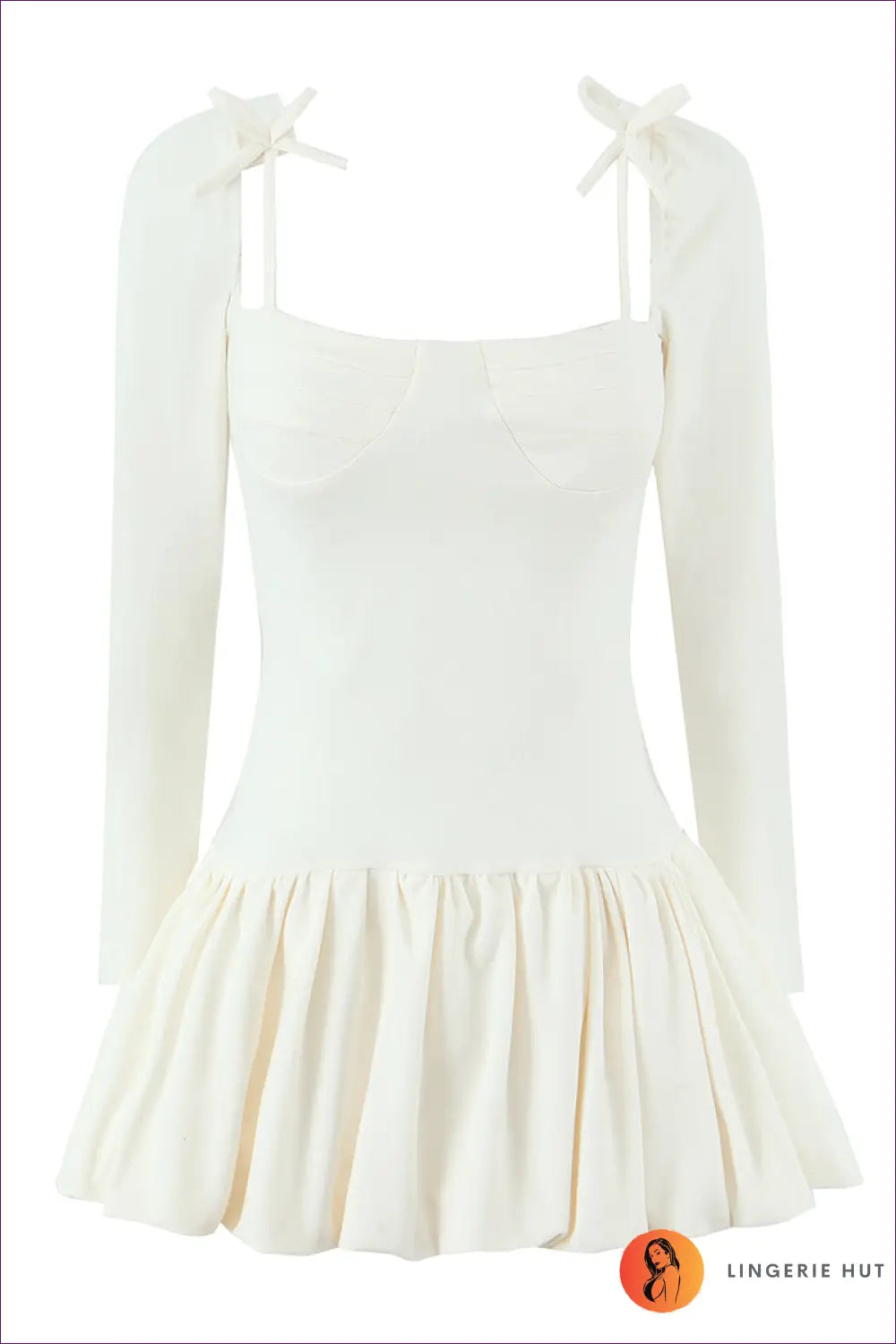 A-line Mini Dress with Bow Detail - Effortless Elegance - s / Apricot - Dresses - All Season • Autumn • Casual