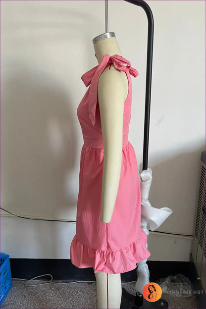 Mini Dress with Bow Shoulder Ties - Sweet Romance