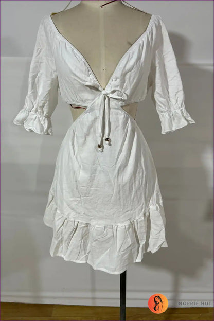 Mini Dress with Cutout Waist - Playful Confidence for Casual, Cutout, Date Night, Dress, Glamour