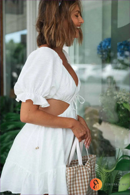 Mini Dress with Cutout Waist - Playful Confidence for Casual, Cutout, Date Night, Dress, Glamour