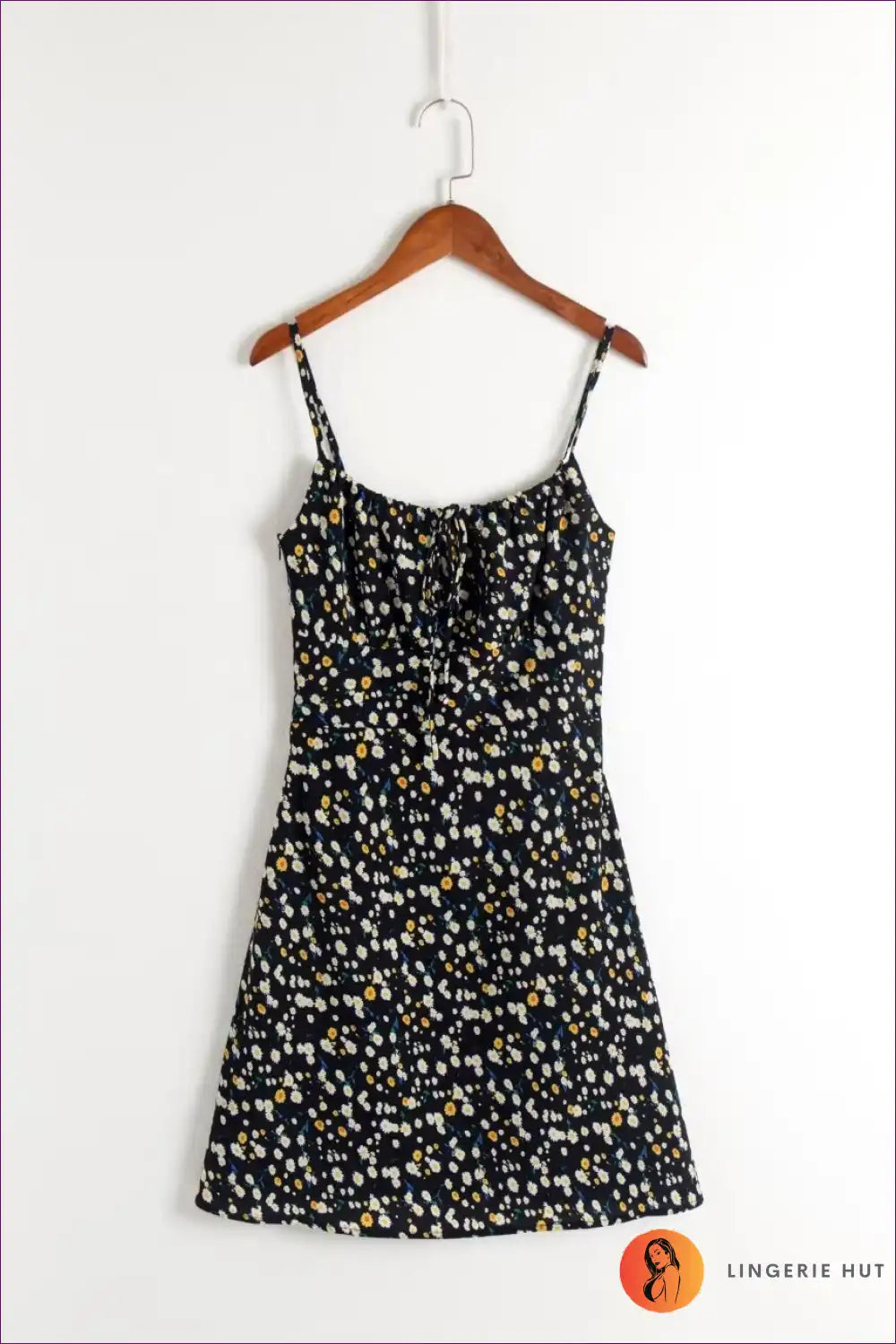 Mini Dress with Ditsy Floral - Picnic Perfect for A-line, Casual, Cotton, Dress, Everyday